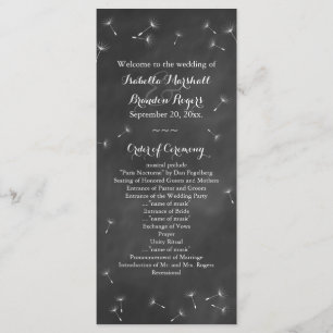 Floral Chalkboard Wedding Programme Programmakaart