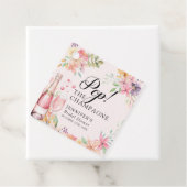 Floral Champagne | Bridal Shower Brunch Bedankjes Labels (In situ)