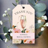 Floral Champagne Brunch & Bubbly Vrijgezellenfeest Cadeaulabel