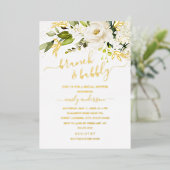 Floral Champagne Brunch en brabbel Vrijgezellenfee Folie Uitnodiging (Staand Voorkant)