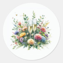 Floral Champagne Garden Stickers