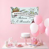 Floral Champagne Milestone Gefeliciteerd Spandoek