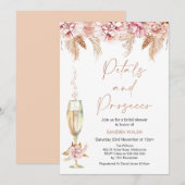 Floral Champagne Petals en Prosecco Vrijgezellenfe Kaart (Voorkant / Achterkant)