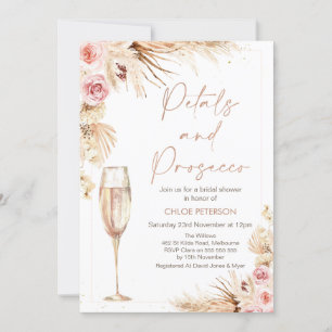 Floral Champagne Petals Prosecco Vrijgezellenfeest Kaart