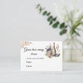 Floral Champagne Vrijgezellenfeest bruiloft spel Informatiekaartje (Staand voorkant)