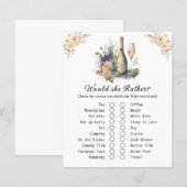 Floral Champagne Vrijgezellenfeest Game Kaart (Voorkant / Achterkant)