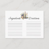 Floral Champagne Vrijgezellenfeest Recept Note Informatiekaartje (Achterkant)