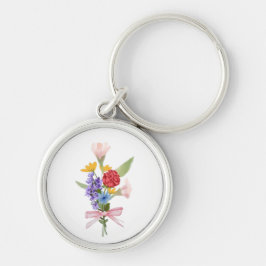 Floral Charm Keychain – Elegant Flower Bouquet 