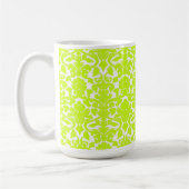 Floral Chartreuse Damask Mok (Links)