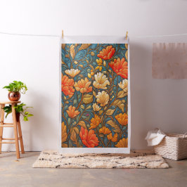 Floral Cheater Quilt Panel in William Morris Style Stof
