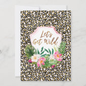 Floral Cheetah Print laat je wild jarig worden Kaart (Achterkant)
