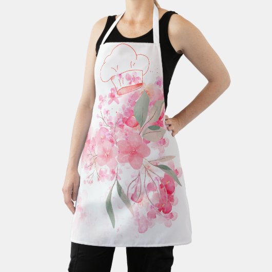 Floral Chef Apron with Hat Schort (Insitu)