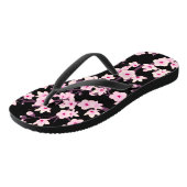 Floral Cherry Blosbezroze Black Teenslippers (Schuin)