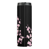 Floral Cherry Blosbezroze Black Thermosbeker (Achterkant)