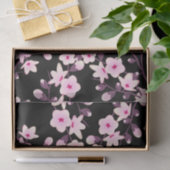 Floral Cherry Blosbezroze Black Tissuepapier (Geschenk)
