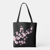 Floral Cherry Blosbezroze Black Tote Bag (Achterkant)