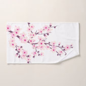 Floral Cherry Blosbezroze White Handdoek (Handdoek)