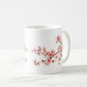 Floral Cherry Blosbezroze White Koffiemok (Voorkant rechts)