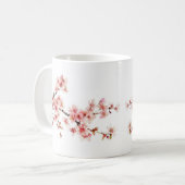 Floral Cherry Blosbezroze White Koffiemok (Voorkant links)