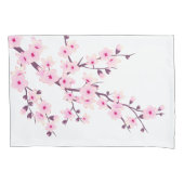 Floral Cherry Blosbezroze White Kussensloop (Voorkant)