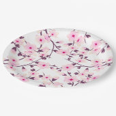 Floral Cherry Blosbezroze White Papieren Bordje (Gekanteld)