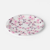 Floral Cherry Blosbezroze White Papieren Bordje (Gekanteld)