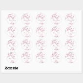 Floral Cherry Blosbezroze White Ronde Sticker (Vel)