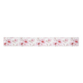 Floral Cherry Blosbezroze White Satijnen Lint (Voorkant)