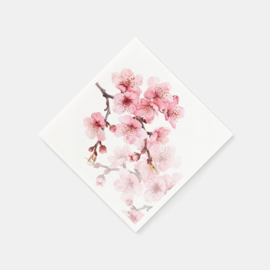 Floral Cherry Blosbezroze White Servet (Hoek)