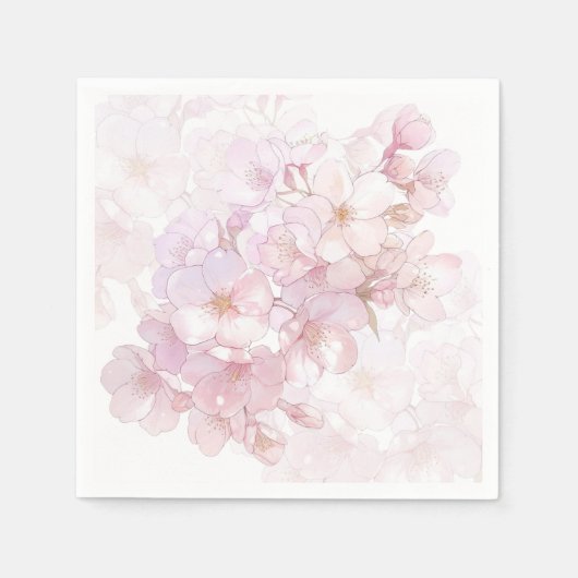 Floral Cherry Blosbezroze White Servet (Voorkant)