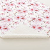 Floral Cherry Blosbezroze White Sherpa Deken (3/4)