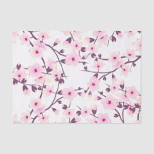 Floral Cherry Blosbezroze White Tissuepapier