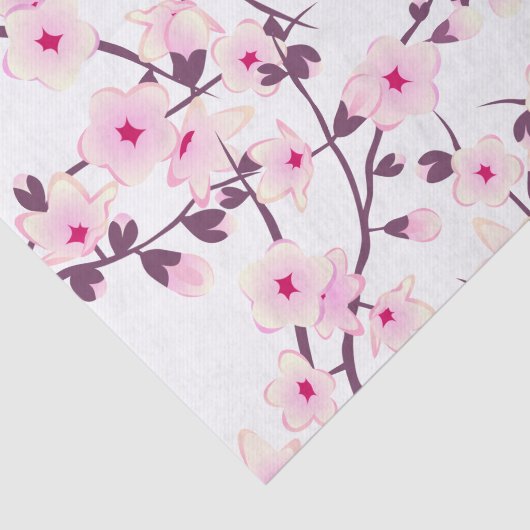 Floral Cherry Blosbezroze White Tissuepapier (Detail)