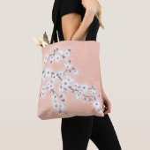 Floral Cherry Blosbezy Grey Roos Gold Tote Bag (Dichtbij)