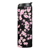 Floral Cherry Blossingroze Monogram Thermosbeker (Gedraaid links)