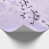 Floral Cherry Blossom Alleen Paars Cadeaupapier (Hoek)
