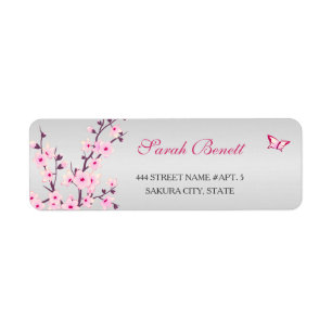Floral Cherry Blossom Baby shower Etiket