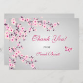 Floral Cherry Blossom Baby shower Hartelijk dank Kaart (Voorkant / Achterkant)