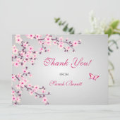 Floral Cherry Blossom Baby shower Hartelijk dank Kaart (Staand voorkant)