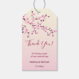 Floral Cherry Blossom Bedankt Cadeaulabel