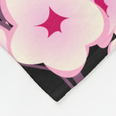 Floral Cherry Blossom Black Roze Fleece Deken (Hoek)