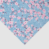 Floral Cherry Blossom Blue Glitter Tissuepapier (Detail)