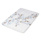 Floral Cherry Blossom Blue White Badmat (Gekanteld)