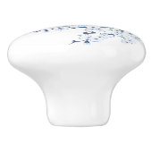 Floral Cherry Blossom Blue White Keramische Knop (Zijkant)