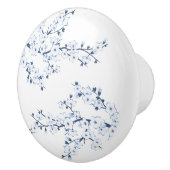 Floral Cherry Blossom Blue White Keramische Knop (Rechts)