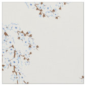 Floral Cherry Blossom Blue White Stof (Close Up)