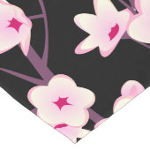 Floral Cherry Blossom Butterflies Pink Black Lange Tafelloper (Hoek)