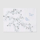 Floral Cherry Blossom Butterflies White Tissuepapier (Voorkant)