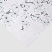 Floral Cherry Blossom Butterflies White Tissuepapier (Detail)