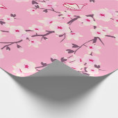 Floral Cherry Blossom Butterflies Wrapingpapier Cadeaupapier (Hoek)